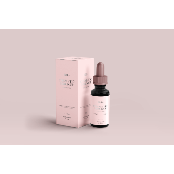 Skincare Essential Oil Bottle Packaging PSD Mockup Template